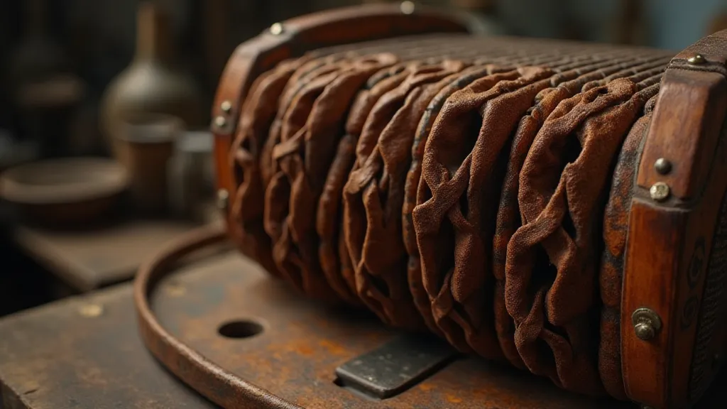 Antique accordion bellows detail
