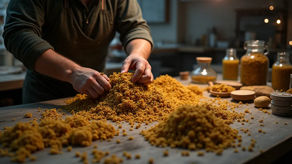 Artisan preparing herbs